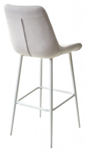 Барный стул ХОФМАН, цвет H-09 Светло-серый, велюр / белый каркас М-City в Заводоуковске - zavodoukovsk.ok-mebel.com | фото 4