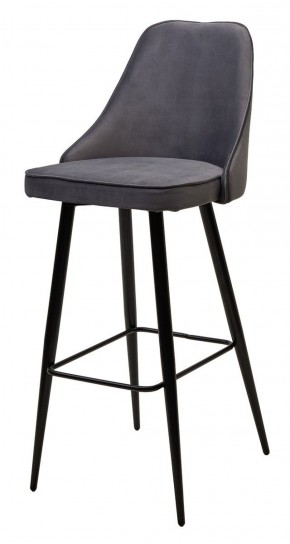 Барный стул NEPAL-BAR СЕРЫЙ #27, велюр/ черный каркас (H=78cm) М-City в Заводоуковске - zavodoukovsk.ok-mebel.com | фото