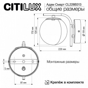 Бра Citilux Адам Смарт CL228B313 в Заводоуковске - zavodoukovsk.ok-mebel.com | фото 8