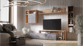 ДАЛЛАС Гостиная (модульная) цемент темный в Заводоуковске - zavodoukovsk.ok-mebel.com | фото