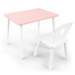 Детский комплект стол и стул «Корона» Rolti Baby (розовый/белый, массив березы/мдф) в Заводоуковске - zavodoukovsk.ok-mebel.com | фото