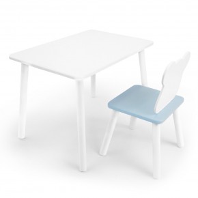 Детский комплект стол и стул «Мишка» Rolti Baby (белый/голубой, массив березы/мдф) в Заводоуковске - zavodoukovsk.ok-mebel.com | фото