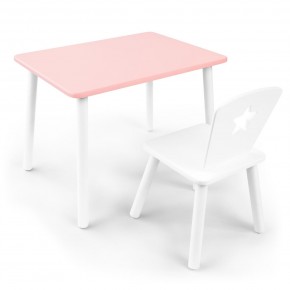 Детский комплект стол и стул «Звезда» Rolti Baby (розовый/белый, массив березы/мдф) в Заводоуковске - zavodoukovsk.ok-mebel.com | фото