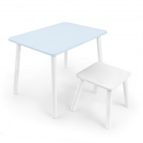 Детский комплект стол и табурет Rolti Baby (голубая столешница/белое сиденье/белые ножки) в Заводоуковске - zavodoukovsk.ok-mebel.com | фото