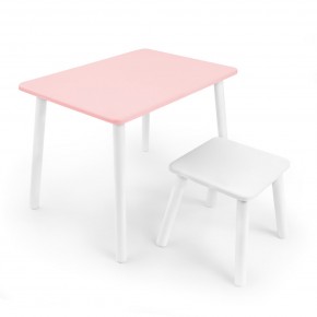 Детский комплект стол и табурет Rolti Baby (розовая столешница/белое сиденье/белые ножки) в Заводоуковске - zavodoukovsk.ok-mebel.com | фото