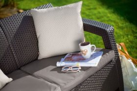 Диван пластиковый Корфу Макс (Corfu love seat max) коричневый в Заводоуковске - zavodoukovsk.ok-mebel.com | фото 3