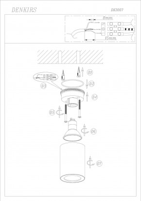 DK3007-BK Накладной светильник влагозащ., IP 44, 15 Вт, GU10, черный, алюминий в Заводоуковске - zavodoukovsk.ok-mebel.com | фото 6