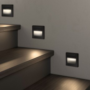DK3050-BK Светильник встраиваемый в стену, IP 20, LED 3000, 1 Вт, черный пластик в Заводоуковске - zavodoukovsk.ok-mebel.com | фото 3