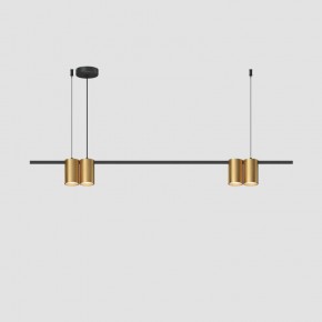 DK4061-BK+SG Подвесной светильник ORBIT, IP20, 4xGU10 LED до 15 Вт, черный + сатинированное золото, алюминий в Заводоуковске - zavodoukovsk.ok-mebel.com | фото