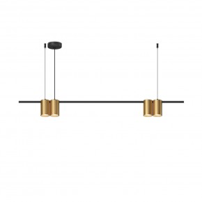 DK4061-BK+SG Подвесной светильник ORBIT, IP20, 4xGU10 LED до 15 Вт, черный + сатинированное золото, алюминий в Заводоуковске - zavodoukovsk.ok-mebel.com | фото 3