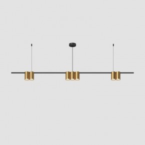 DK4063-BK+SG Подвесной светильник ORBIT, IP20, 7xGU10 LED до 15 Вт, черный + сатинированное золото, алюминий в Заводоуковске - zavodoukovsk.ok-mebel.com | фото
