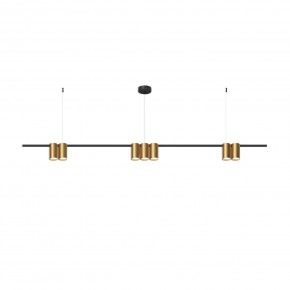 DK4063-BK+SG Подвесной светильник ORBIT, IP20, 7xGU10 LED до 15 Вт, черный + сатинированное золото, алюминий в Заводоуковске - zavodoukovsk.ok-mebel.com | фото 3