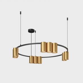 DK4065-BK+SG Подвесной светильник ORBIT , IP20, 10xGU10 LED до 15 Вт, черный + сатинированное золото, алюминий в Заводоуковске - zavodoukovsk.ok-mebel.com | фото 2