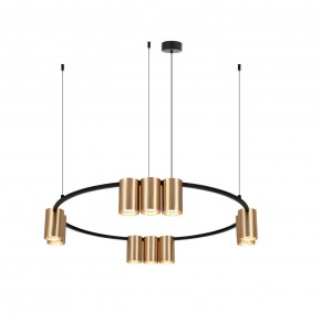 DK4065-BK+SG Подвесной светильник ORBIT , IP20, 10xGU10 LED до 15 Вт, черный + сатинированное золото, алюминий в Заводоуковске - zavodoukovsk.ok-mebel.com | фото 3