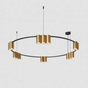 DK4067-BK+SG Подвесной светильник ORBIT, IP20, 15xGU10 LED, до 15 Вт, черный + сатинированное золото, алюминий в Заводоуковске - zavodoukovsk.ok-mebel.com | фото