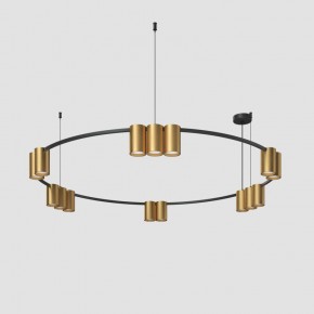 DK4067-BK+SG Подвесной светильник ORBIT, IP20, 15xGU10 LED, до 15 Вт, черный + сатинированное золото, алюминий в Заводоуковске - zavodoukovsk.ok-mebel.com | фото 2