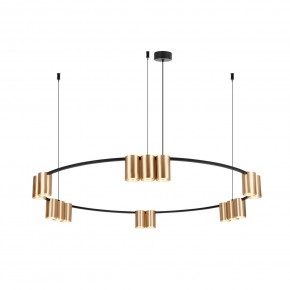 DK4067-BK+SG Подвесной светильник ORBIT, IP20, 15xGU10 LED, до 15 Вт, черный + сатинированное золото, алюминий в Заводоуковске - zavodoukovsk.ok-mebel.com | фото 3