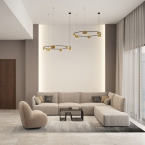DK4067-BK+SG Подвесной светильник ORBIT, IP20, 15xGU10 LED, до 15 Вт, черный + сатинированное золото, алюминий в Заводоуковске - zavodoukovsk.ok-mebel.com | фото 4