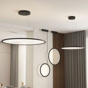 DK6616-BK Подвесной горизонтальный светильник Veil со светодиодом H900 d600 220V 48W 3000-6000K IP20 черный алюминий в Заводоуковске - zavodoukovsk.ok-mebel.com | фото 5