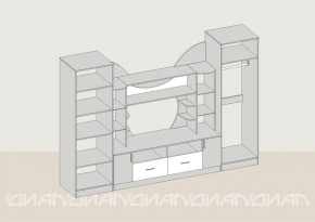 Гостиная Аллегро с 2 шкафами вариант-5 (венге/дуб белфорт) в Заводоуковске - zavodoukovsk.ok-mebel.com | фото 2