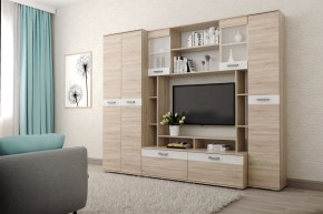 Гостиная Белла (Дуб Сонома/Белый глянец) в Заводоуковске - zavodoukovsk.ok-mebel.com | фото