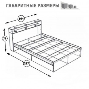 Камелия Кровать 1600, цвет венге/дуб лоредо, ШхГхВ 163,5х217х78,2 см., сп.м. 1600х2000 мм., без матраса, основание есть в Заводоуковске - zavodoukovsk.ok-mebel.com | фото 3