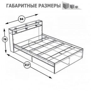 Камелия Кровать с ящиками 0900, цвет венге/дуб лоредо, ШхГхВ 93,5х217х78,2 см., сп.м. 900х2000 мм., без матраса, основание есть в Заводоуковске - zavodoukovsk.ok-mebel.com | фото 5