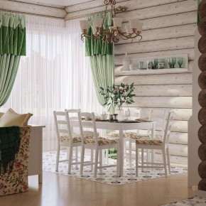 Комлект Вествик обеденный стол и четыре стула, массив сосны, цвет белый в Заводоуковске - zavodoukovsk.ok-mebel.com | фото