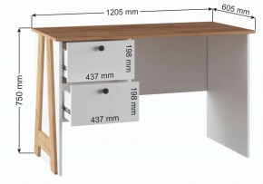 Компьютерный стол Теодора белый / крафт золотой в Заводоуковске - zavodoukovsk.ok-mebel.com | фото 3