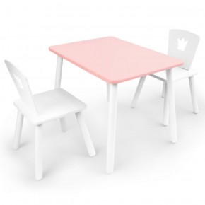 Комплект детской мебели стол и два стула Корона  (Розовый/Белый/Белый) в Заводоуковске - zavodoukovsk.ok-mebel.com | фото 1