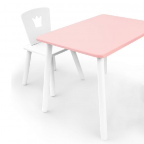 Комплект детской мебели стол и стул Корона (Розовый/Белый/Белый) в Заводоуковске - zavodoukovsk.ok-mebel.com | фото 1