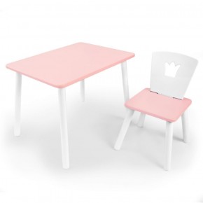 Комплект детской мебели стол и стул Корона (Розовый/Розовый/Белый) в Заводоуковске - zavodoukovsk.ok-mebel.com | фото 1