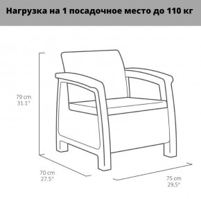 Комплект мебели Корфу Рест (Corfu Rest - without table) коричневый в Заводоуковске - zavodoukovsk.ok-mebel.com | фото 3