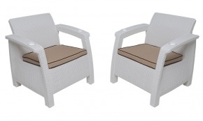 Комплект на балкон Yalta Premium Balcony Set (Ялта) белый (+подушки под спину) в Заводоуковске - zavodoukovsk.ok-mebel.com | фото 4