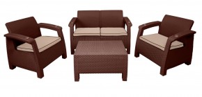 Комплект уличной мебели Yalta Premium Terrace Set (Ялта) шоколадый (+подушки под спину) в Заводоуковске - zavodoukovsk.ok-mebel.com | фото