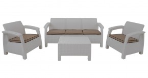 Комплект уличной мебели Yalta Premium Terrace Triple Set (Ялта) белый (+подушки под спину) в Заводоуковске - zavodoukovsk.ok-mebel.com | фото