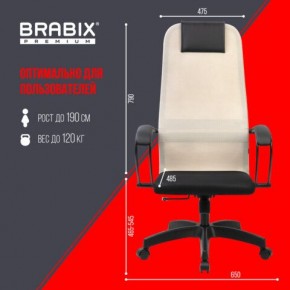 Кресло BRABIX PREMIUM "Ultimate EX-800" пластик, плотная двойная сетка Х2, черное/бежевое, 532916 в Заводоуковске - zavodoukovsk.ok-mebel.com | фото 6