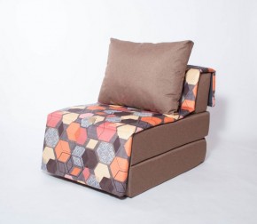 Кресло-кровать бескаркасное Харви (коричневый-геометрия браун) в Заводоуковске - zavodoukovsk.ok-mebel.com | фото
