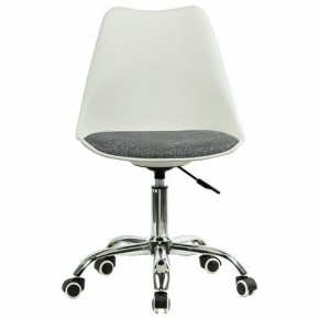 Кресло стул BRABIX "Eames MG-310 CH", хром, пластик белый, ткань серая, 532924 в Заводоуковске - zavodoukovsk.ok-mebel.com | фото