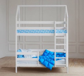 Кровать-домик двухъярусная 80*160 Белый в Заводоуковске - zavodoukovsk.ok-mebel.com | фото 4