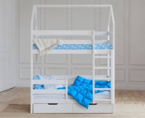 Кровать-домик двухъярусная 80*160 Белый в Заводоуковске - zavodoukovsk.ok-mebel.com | фото 5