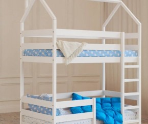 Кровать-домик двухъярусная 80*160 Белый в Заводоуковске - zavodoukovsk.ok-mebel.com | фото 6