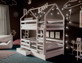 Кровать-домик двухъярусная 80*190 Белый в Заводоуковске - zavodoukovsk.ok-mebel.com | фото