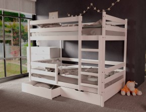 Кровать двухъярусная без крыши 80*190 Белый в Заводоуковске - zavodoukovsk.ok-mebel.com | фото