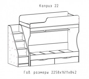 КАПРИЗ-22 Кровать двухъярусная 800 настил ЛДСП в Заводоуковске - zavodoukovsk.ok-mebel.com | фото 2