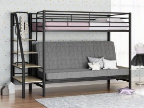 Кровать двухъярусная с диваном "Мадлен-3" (Черный/Серый) в Заводоуковске - zavodoukovsk.ok-mebel.com | фото 1