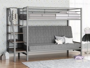 Кровать двухъярусная с диваном "Мадлен-3" (Серый/Серый) в Заводоуковске - zavodoukovsk.ok-mebel.com | фото
