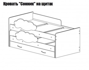 Кровать выкатная Соник на щитах (800*1600) с бортиком + ящик в Заводоуковске - zavodoukovsk.ok-mebel.com | фото 2