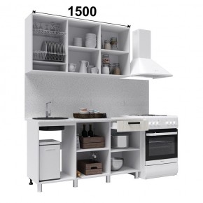 Кухня ДИОР 1500 (Белый/Дуб Крафт белый) в Заводоуковске - zavodoukovsk.ok-mebel.com | фото 2