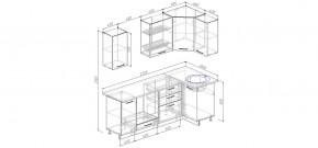 Кухня угловая Антрацит 2200х1000 (Стол. 38мм) в Заводоуковске - zavodoukovsk.ok-mebel.com | фото 2